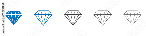 Diamond icon Isolated flat vector in outline