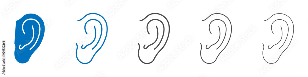 Obraz premium Ear icon Isolated flat vector in outline