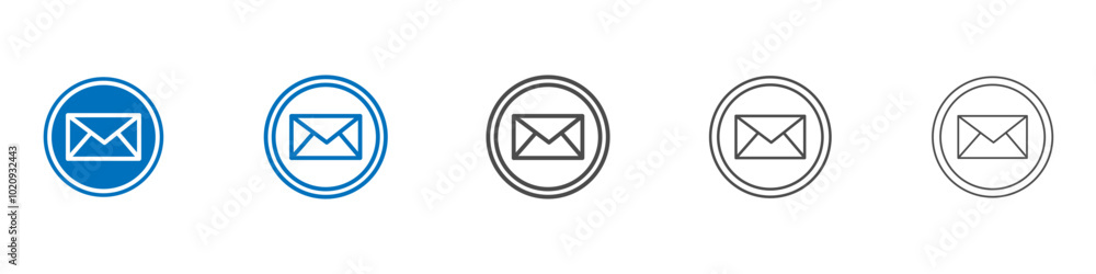 Email button icon Isolated flat vector in outline Email button icon Isolated flat vector in outline