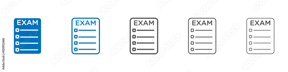 Exam icon Isolated flat vector in outline Exam icon Isolated flat vector in outline