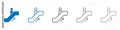 Escalator icon Isolated flat vector in outline