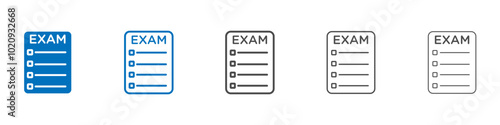 Exam icon Isolated flat vector in outline