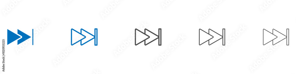 Fast forward icon Isolated flat vector in outline Fast forward icon Isolated flat vector in outline