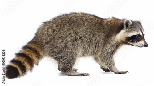 raccoon on white background.