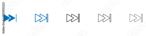 Fast forward icon Isolated flat vector in outline