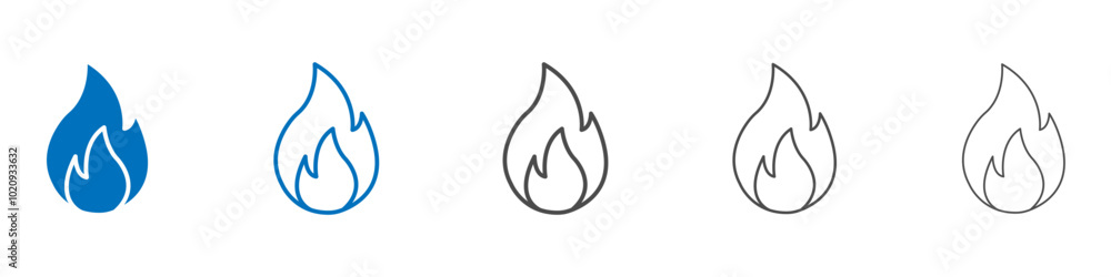 Fire icon Isolated flat vector in outline Fire icon Isolated flat vector in outline