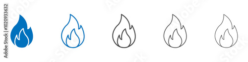Fire icon Isolated flat vector in outline