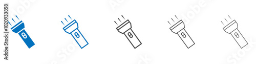 Flashlight icon Isolated flat vector in outline