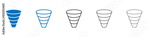 Funnel icon Isolated flat vector in outline