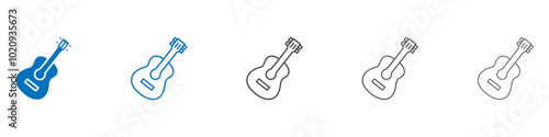 Guitar icon Isolated flat vector in outline