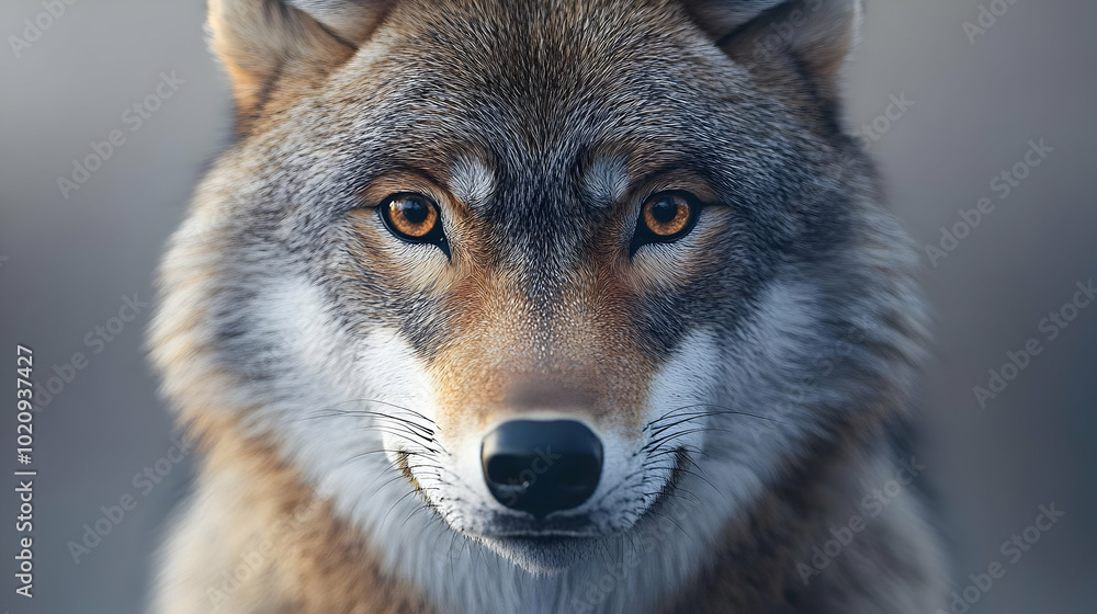 Close-up Portrait of a Wolf with Golden Eyes Close-up Portrait of a Wolf with Golden Eyes