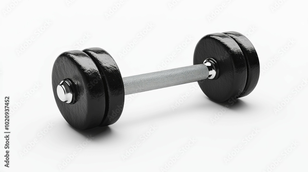 Black Cast Iron Dumbbell with Chrome Handle Black Cast Iron Dumbbell with Chrome Handle