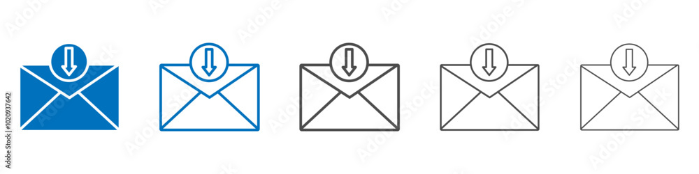 Inbox icon Isolated flat vector in outline Inbox icon Isolated flat vector in outline