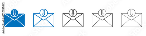 Inbox icon Isolated flat vector in outline