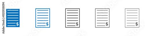 Invoice icon Isolated flat vector in outline