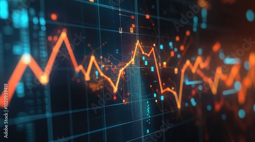 Dynamic Stock Market Graph with Vibrant Colors