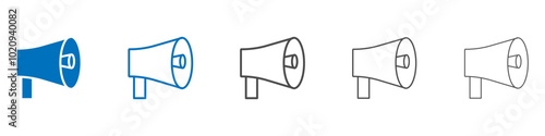 Megaphone icon Isolated flat vector in outline