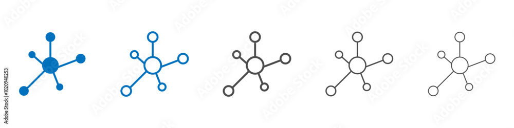 Molecule icon Isolated flat vector in outline