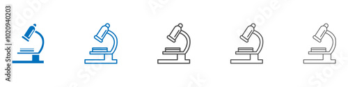 Microscope icon Isolated flat vector in outline
