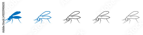 Mosquito icon Isolated flat vector in outline