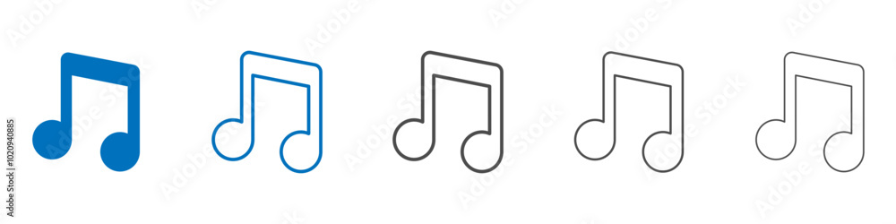 Music note icon Isolated flat vector in outline Music note icon Isolated flat vector in outline