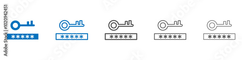 Password icon Isolated flat vector in outline