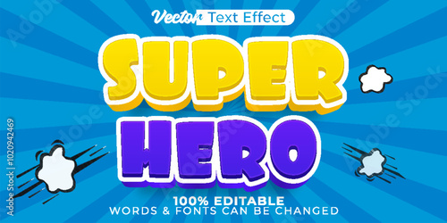 Super Hero Vector Text Effect Editable Alphabet Cartoon Comic Kids