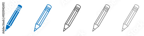 Pencil icon Isolated flat vector in outline