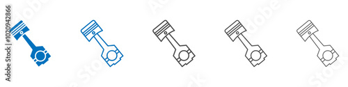 Piston icon Isolated flat vector in outline
