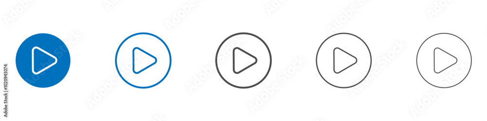Play button icon Isolated flat vector in outline Play button icon Isolated flat vector in outline