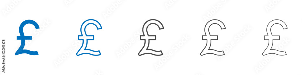 Pound icon Isolated flat vector in outline