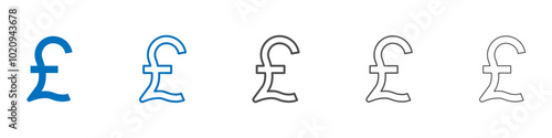Pound icon Isolated flat vector in outline