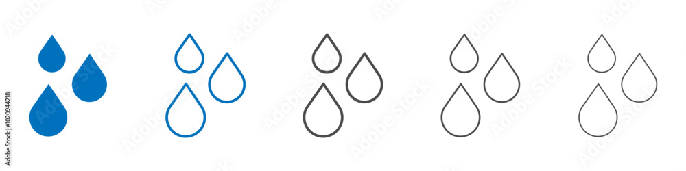 Raindrops icon Isolated flat vector in outline Raindrops icon Isolated flat vector in outline