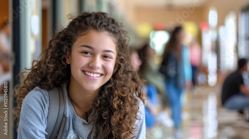 beautiful female african american university student portrait