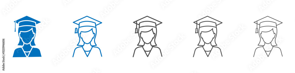 Student icon Isolated flat vector in outline Student icon Isolated flat vector in outline