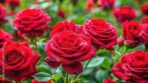 Beautiful red roses in full bloom, captivating with their vibrant color and delicate petals, roses, red, flowers, bloom, beauty