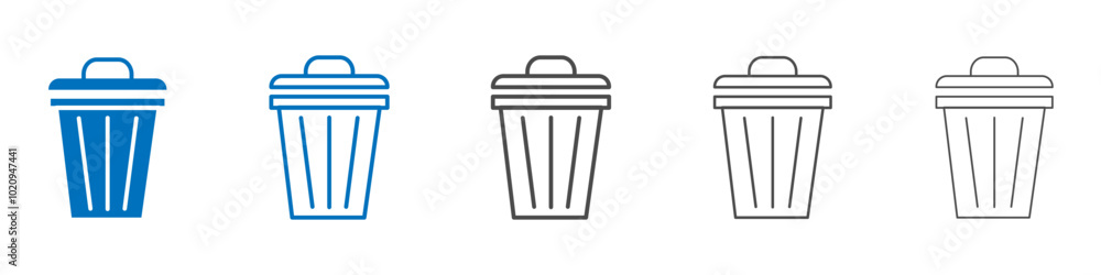 Trash Bin icon Isolated flat vector in outline Trash Bin icon Isolated flat vector in outline