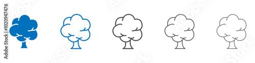 Tree icon Isolated flat vector in outline