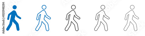 Walk icon Isolated flat vector in outline