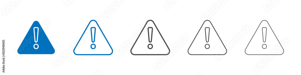 Warning icon Isolated flat vector in outline Warning icon Isolated flat vector in outline
