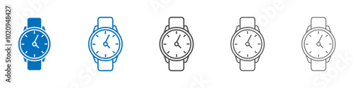 Watch icon Isolated flat vector in outline