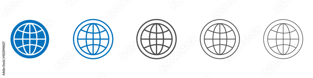Website globe icon Isolated flat vector in outline Website globe icon Isolated flat vector in outline