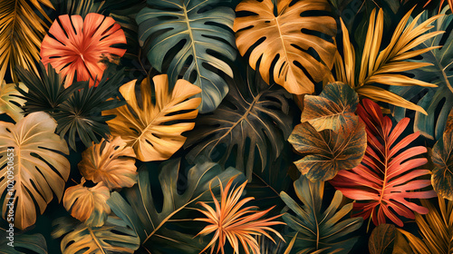 Wallpaper Mural Artistic Bohemian Style Tropical Plant Ideal for Trendy Wallpaper Design Torontodigital.ca