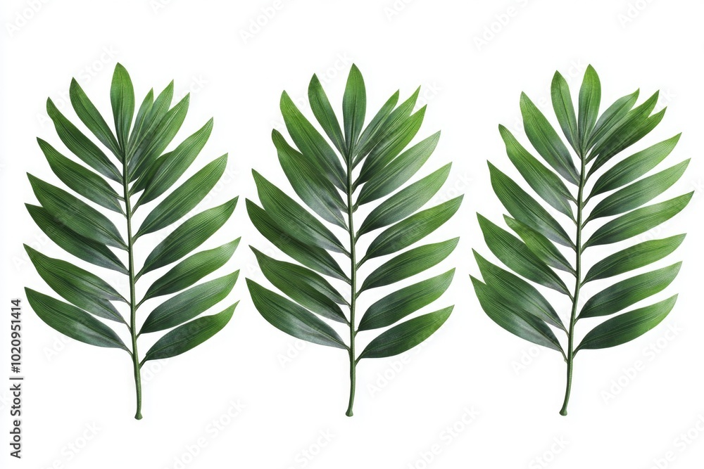 White background with three different leaf designs White background with three different leaf designs