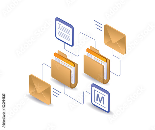 Network folder email data processing