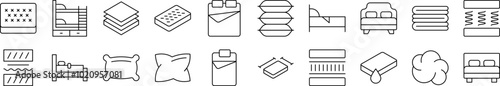 Pillow, Cushion Simple Icon Collection. Editable Stroke. Perfect for Infographics, Articles, Books, Flyers, Banners