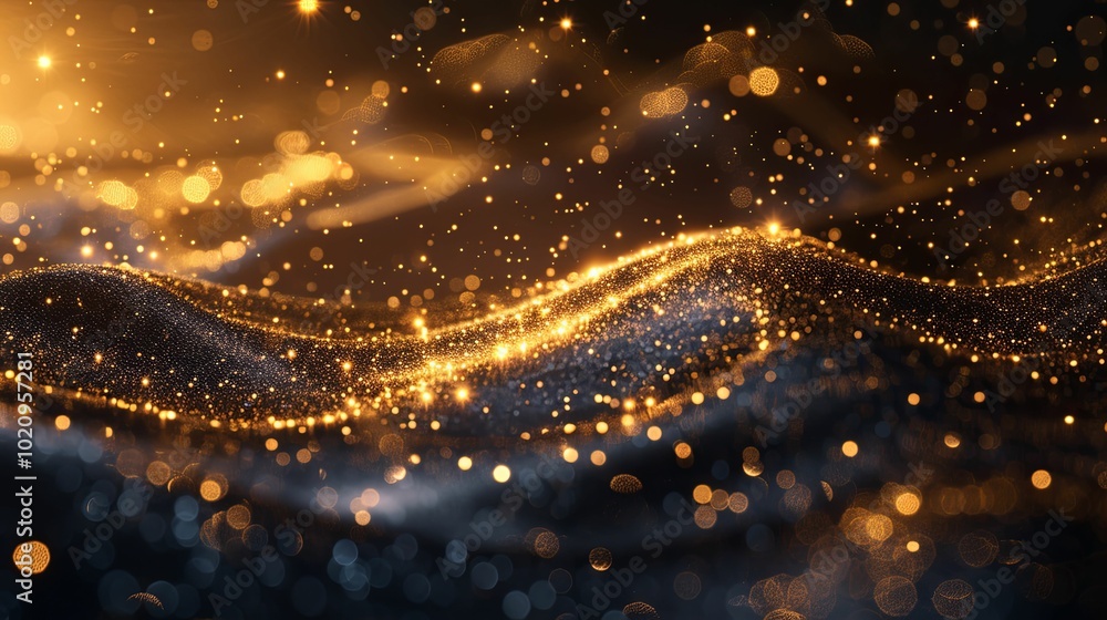 Abstract Gold Glitter Background with Bokeh Lights Abstract Gold Glitter Background with Bokeh Lights