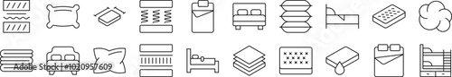Pillow, Cushion Related Image Collection. Editable Stroke. Perfect for Infographics, Articles, Books, Flyers, Banners