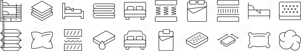 Pillow, Cushion Picture Collection. Editable Stroke. Perfect for Infographics, Articles, Books, Flyers, Banners Pillow, Cushion Picture Collection. Editable Stroke. Perfect for Infographics, Articles, Books, Flyers, Banners