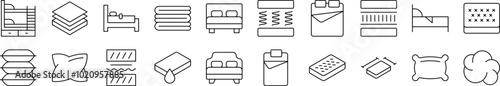 Pillow, Cushion Picture Collection. Editable Stroke. Perfect for Infographics, Articles, Books, Flyers, Banners